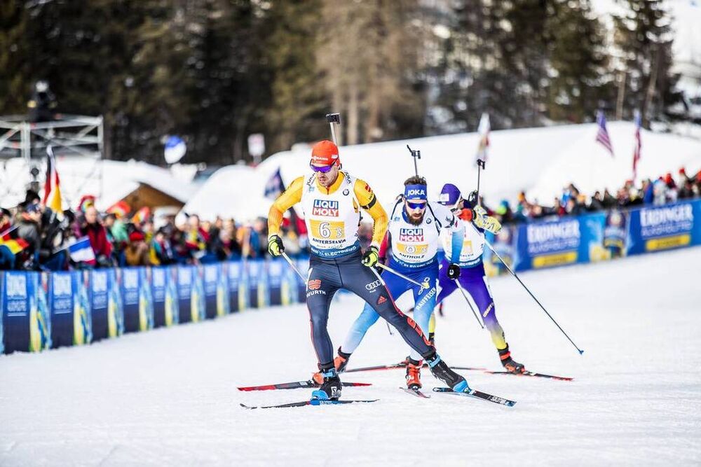 13.02.2020, Antholz, Italy (ITA):Arnd Peiffer (GER), Benjamin Weger (SUI), (l-r) - IBU World Championships Biathlon, relay mixed, Antholz (ITA). www.nordicfocus.com. © Modica/NordicFocus. Every downloaded picture is fee-liable.