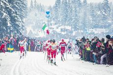 NordicFocus 09.03.2019, Oslo, Norway (NOR):Hans Christer Holund (NOR), Johannes Hoesflot Klaebo (NOR), Alexander Bolshunov (RUS), (l-r) - FIS world cup cross-country, mass men, Oslo (NOR). www.nordicfocus.com. © Modica/NordicFocus. Every downloaded picture is fee-
