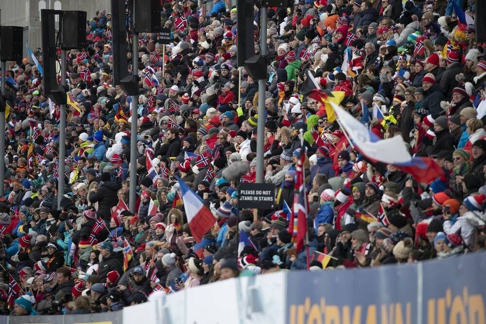24.03.2019, Oslo, Norway (NOR):Event Feature: Packed grandstand - IBU world cup biathlon, mass men, Oslo (NOR). www.nordicfocus.com. © Manzoni/NordicFocus. Every downloaded picture is fee-liable.
