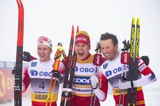 NordicFocus 08.03.2020, Oslo, Norway (NOR):Simen Hegstad Krueger (NOR), Alexander Bolshunov (RUS), Emil Iversen (NOR), (l-r) - FIS world cup cross-country, mass men, Oslo (NOR). www.nordicfocus.com. © Modica/NordicFocus. Every downloaded picture is fee-liable.