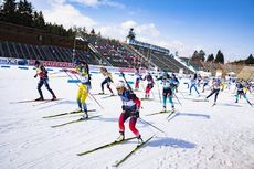 NordicFocus 08.03.2020, Nove Mesto, Czech Republic (CZE):Dorothea Wierer (ITA), Hanna Oeberg (SWE), Denise Herrmann (GER), Tiril Eckhoff (NOR), Ingrid Landmark Tandrevold (NOR), Justine Braisaz (FRA), Paulina Fialkova (SVK), Julia Simon (FRA), Franziska Preuss (GER)