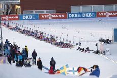 NordicFocus 30.11.2019, Oestersund, Sweden, (SWE):Event Feature: The Field lies down for the first shooting - IBU world cup biathlon, single mixed relay, Oestersund (SWE). www.nordicfocus.com. © Manzoni/NordicFocus. Every downloaded picture is fee-liable.