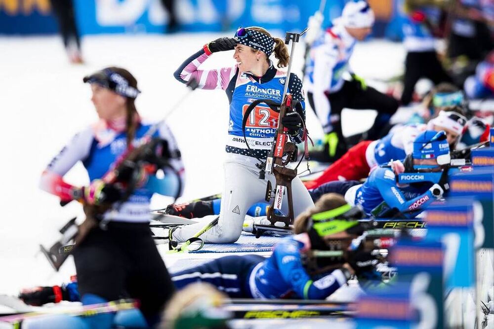 20.02.2020, Antholz, Italy (ITA):Susan Dunklee (USA) - IBU World Championships Biathlon, single mixed relay, Antholz (ITA). www.nordicfocus.com. © Modica/NordicFocus. Every downloaded picture is fee-liable.