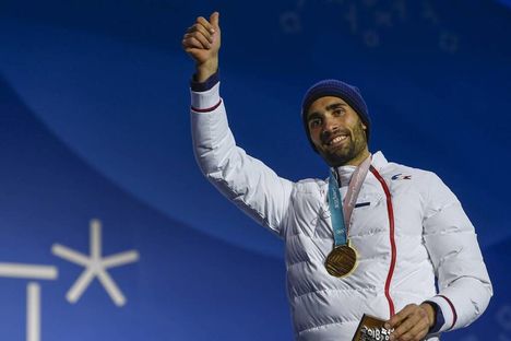 NordicFocus 19.02.2018, Pyeongchang, Korea (KOR):Martin Fourcade (FRA) - XXIII. Olympic Winter Games Pyeongchang 2018, biathlon, medals, Pyeongchang (KOR). www.nordicfocus.com. © Thibaut/NordicFocus. Every downloaded picture is fee-liable.