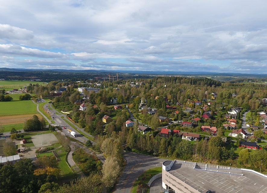Bilde fra Ås sentrum og nordvestover