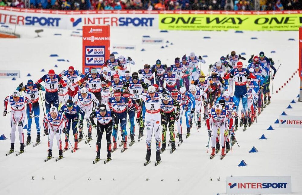 01.03.2015, Falun, Sweden (SWE): start- FIS nordic world ski championships, cross-country, 50km men, Falun (SWE). www.nordicfocus.com. © NordicFocus. Every downloaded picture is fee-liable.