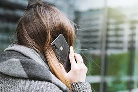 Student på mobil