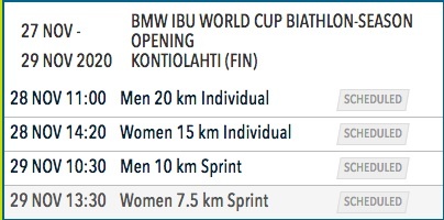 Calendrier Biathlon Championnat Du Monde 2021 Biathlon   Le calendrier de la coupe du monde 2021   Sports Infos 