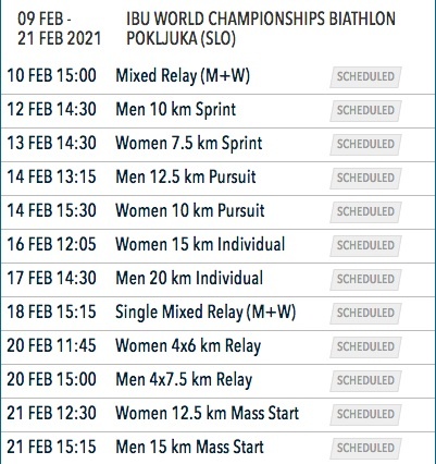 Calendrier Du Biathlon 2021 Biathlon   Le calendrier de la coupe du monde 2021   Sports Infos 