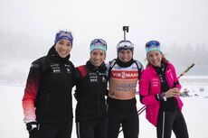 NordicFocus 07.01.2020, Oberhof, Germany (GER):Aita Gasparin (SUI), Elisa Gasparin (SUI), Lena Haecki (SUI), Selina Gasparin (SUI), (l-r) - IBU world cup biathlon, training, Oberhof (GER). www.nordicfocus.com. © Manzoni/NordicFocus. Every downloaded picture is fee