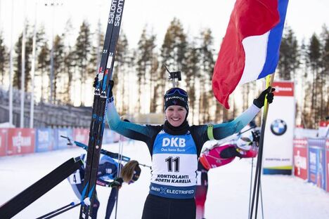 NordicFocus 14.03.2020, Kontiolahti, Finland (FIN):Julia Simon (FRA) - IBU world cup biathlon, pursuit women, Kontiolahti (FIN). www.nordicfocus.com. © Manzoni/NordicFocus. Every downloaded picture is fee-liable.