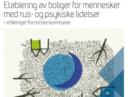 Utdrag fra forsiden av SINTEF-rapporten «Etablering av boliger for mennesker med rus- og psykiske lidelser - erfaringer fra norske kommuner». Illustrasjon: Barbro Marie Tiller