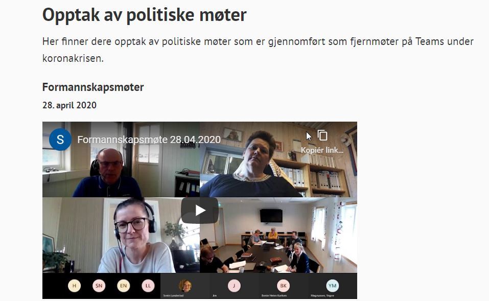 Politiske møter som video_hoved