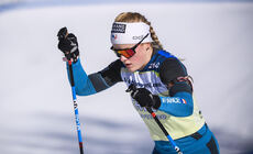 VOIGT / Kevin Voigt 07.02.2020, xkvx, Biathlon IBU Cup Martell, Training Damen und Herren, v.l. Sophie Chauveau (France) /