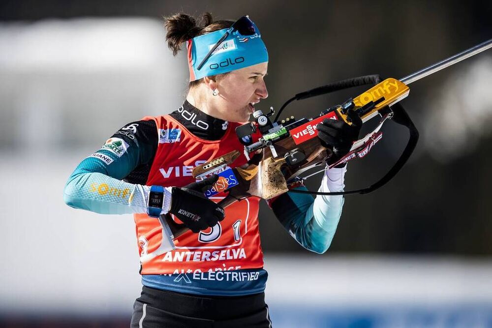 22.02.2020, Antholz, Italy (ITA):Julia Simon (FRA) - IBU World Championships Biathlon, relay women, Antholz (ITA). www.nordicfocus.com. © Modica/NordicFocus. Every downloaded picture is fee-liable.