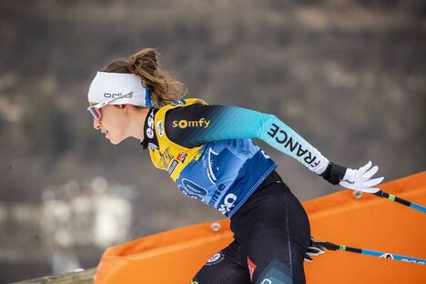 NordicFocus 03.01.2020, Val di Fiemme, Italy (ITA):Delphine Claudel (FRA) - FIS world cup cross-country, tour de ski, mass women, Val di Fiemme (ITA). www.nordicfocus.com. © Modica/NordicFocus. Every downloaded picture is fee-liable.