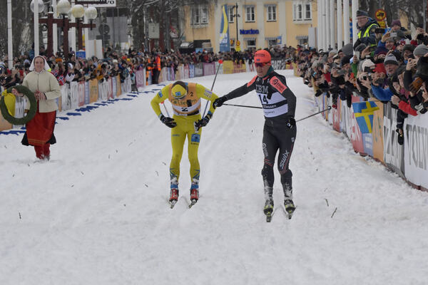 01.03.2020, Mora, Sweden (SWE): Stian Hoelgaard (NOR), Petter Eliassen (NOR), (l-r)- Visma Ski Classics and FIS Marathon Cup Vasaloppet, Mora (SWE). www.nordicfocus.com. © Schmidt/NordicFocus. Every downloaded picture is fee-liable.