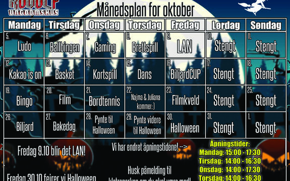 Månedsplan for Rudolf oktober