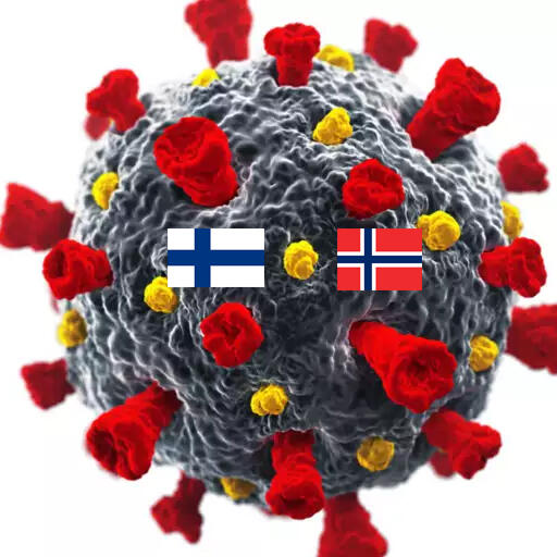 Illustrasjon foto virus finsk og norsk flagg