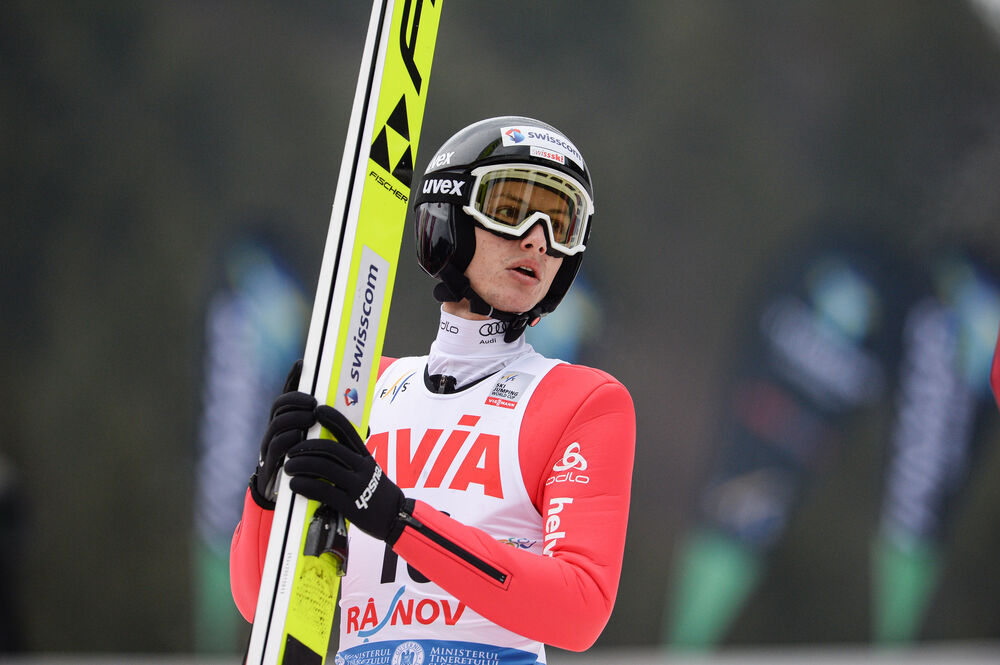 21.02.2020, Rasnov, Romania (ROU):Gregor Deschwanden (SUI) - FIS world cup ski jumping, individual HS97, Rasnov (ROU). www.nordicfocus.com. © Tumashov/NordicFocus. Every downloaded picture is fee-liable.