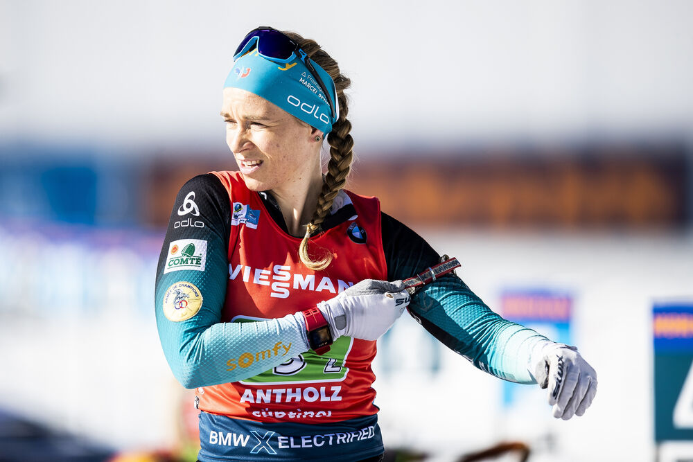 22.02.2020, Antholz, Italy (ITA):Anais Bescond (FRA) - IBU World Championships Biathlon, relay women, Antholz (ITA). www.nordicfocus.com. © Modica/NordicFocus. Every downloaded picture is fee-liable.