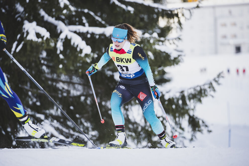 15.12.2019, Davos, Switzerland (SUI):Flora Dolci (FRA) - FIS world cup cross-country, 10km women, Davos (SUI). www.nordicfocus.com. © Modica/NordicFocus. Every downloaded picture is fee-liable.