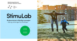 StimuLab er Norges første innovasjonslab for å løse floker i offentlig sektor. Erfaringer etter fire år viser at god brukerorientering og designtilnærming bidrar til å løse komplekse, ofte fastlåste utfordringer i offentlig sektor. Illustrasjon: Fra rapportens forside.