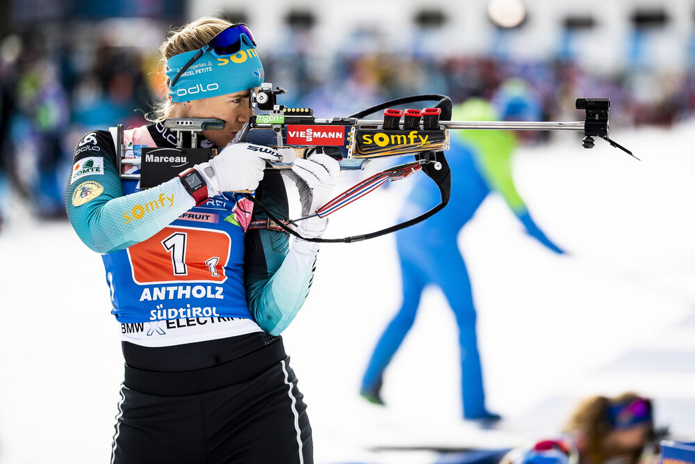 20.02.2020, Antholz, Italy (ITA):Anais Bescond (FRA) - IBU World Championships Biathlon, single mixed relay, Antholz (ITA). www.nordicfocus.com. © Modica/NordicFocus. Every downloaded picture is fee-liable.