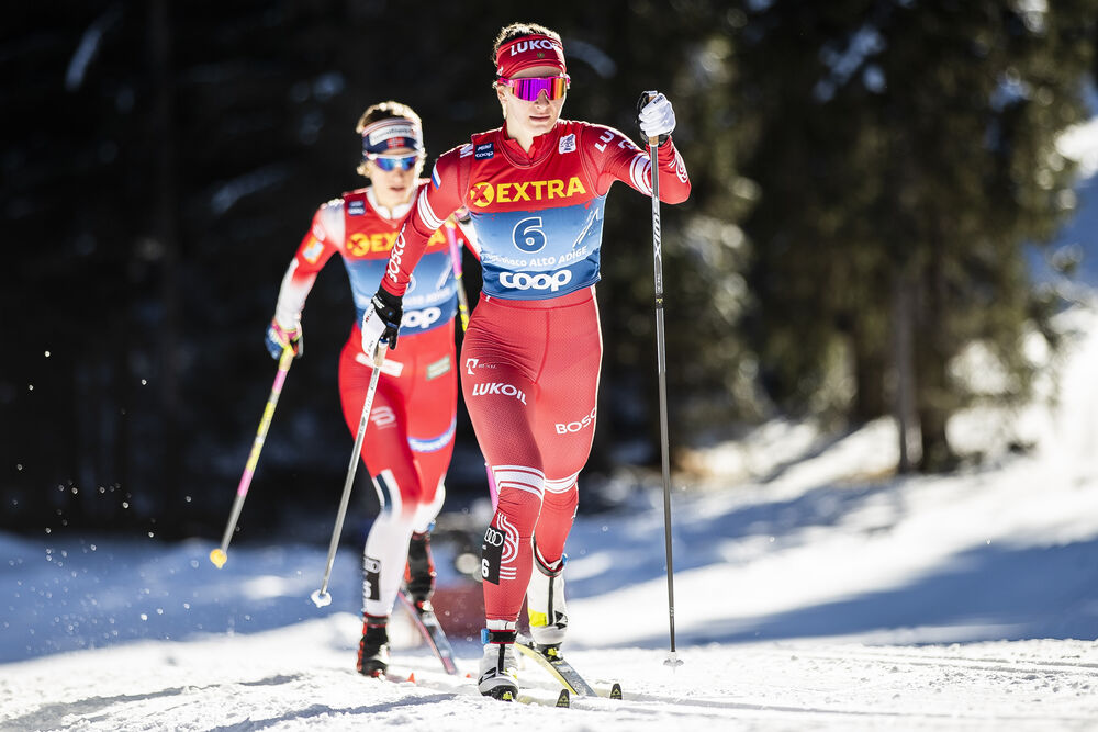 01.01.2020, Toblach, Italy (ITA):Natalia Nepryaeva (RUS) - FIS world cup cross-country, tour de ski, pursuit women, Toblach (ITA). www.nordicfocus.com. © Modica/NordicFocus. Every downloaded picture is fee-liable.
