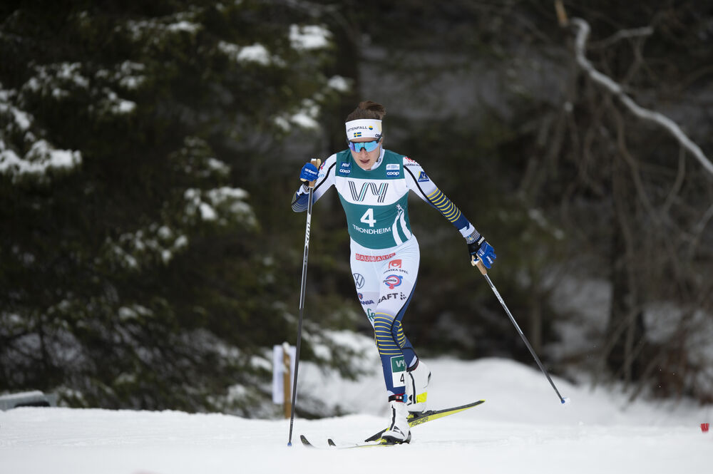 23.02.2020, Trondheim, Norway (NOR):Ebba Andersson (SWE) - FIS world cup cross-country, pursuit women, Trondheim (NOR). www.nordicfocus.com. © Thibaut/NordicFocus. Every downloaded picture is fee-liable.