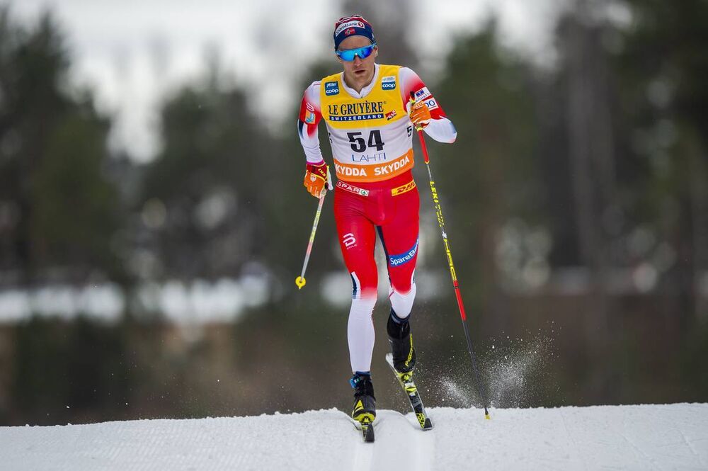 29.02.2020, Lahti Finland (FIN):Didrik Toenseth (NOR) - FIS world cup cross-country, 15km men, Lahti (FIN). www.nordicfocus.com. © THIBAUT/NordicFocus. Every downloaded picture is fee-liable.