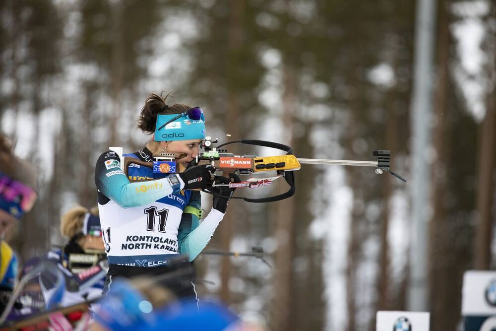 13.03.2020, Kontiolahti, Finland (FIN):Julia Simon (FRA) -  IBU world cup biathlon, sprint women, Kontiolahti (FIN). www.nordicfocus.com. © Manzoni/NordicFocus. Every downloaded picture is fee-liable.