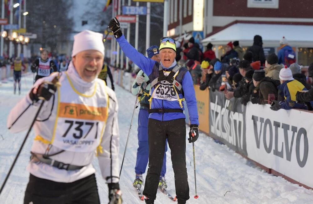01.03.2020, Mora, Sweden (SWE): Juerg Capol (SUI), Bernhard Russi (SUI) - Visma Ski Classics and FIS Marathon Cup Vasaloppet, Mora (SWE). www.nordicfocus.com. © Schmidt/NordicFocus. Every downloaded picture is fee-liable.