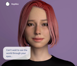 Chatbots er dataprogrammer som imiterer menneskelig kommunikasjon og som vi kan kommunisere med enten skriftlig eller muntlig. Foto: Utsnitt fra replika.ai.