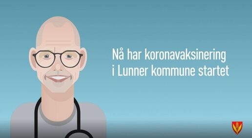 Koronavaksinering har startet, screenshot fra infofilm Koronavaksinering har startet, screenshot fra infofilm