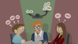 Hvis dine medarbeidere ofte bruker «nei», «men», «man», «alltid» og «aldri», bør du være oppmerksom. Selv om de diskuterer rolig og kanskje ikke selv er klar over at det er snakk om en konflikt, viser ordene at konflikten kan være nær en oppblussing. Jo tidligere du legger merke til en konflikt, jo lettere kan du løse den. Illustrasjon: idebanken.org