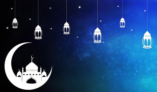 Illustrasjonsbilde på ramadan med halvmåne, moské og lykter. Bildet er tatt av John Peter fra Pixabay. Ramadan