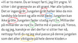 – Fra å være et litt sært forskningsfelt, har det vært en rivende utvikling innenfor språkteknologien de siste årene, sier professor Lilja Øvrelid, Universitetet i Oslo. Illustrasjonsbilde: Utdrag fra Himmelblomsttreet av Gert Nygårdshaug