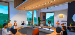 Er du klar for å møte dine kolleger i Virtual Reality? Også fredagspils og minigolf kan foregå på samme virtuelle måte. Illustrasjon: Skjermdump fra YouTube/Facebook’s Horizon Workrooms for Oculus Quest 2