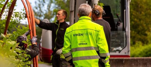 Graving av fiberledning Graving av fiberledning