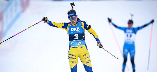 18.12.2021, Annecy-Le Grand Bornand, France (FRA):Elvira Oeberg (SWE) - IBU World Cup Biathlon, pursuit women, Annecy-Le Grand Bornand (FRA). www.biathlonworld.com Â© Thibaut/IBU. Handout picture by the International Biathlon Union. For editorial use o