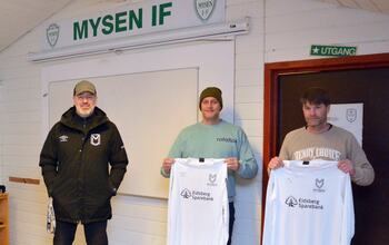 Patrik Kolshus (f.v.), Andreas Strand og Jan Einar Karlstad. Foto: Mysen Fotball
