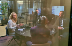 Anniken Hauglie (NHO) og Håkon Haugli (Innovasjon Norge) er gjester i tredje episode av podkasten Arbeidsmiljørådet. Foto: STAMI