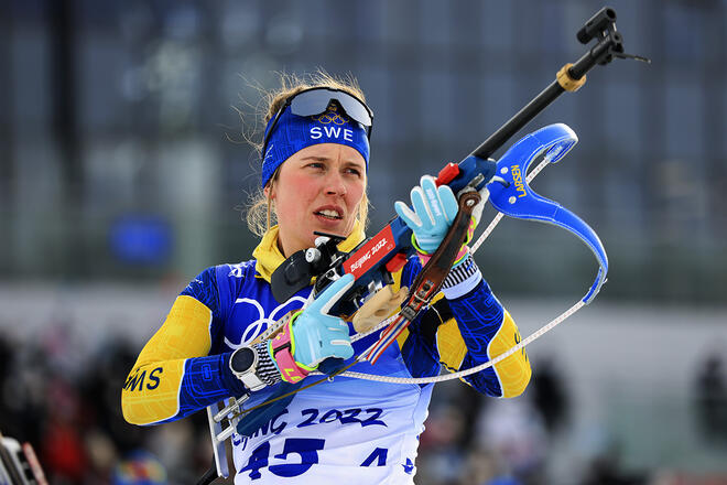 Manzoni/IBU 11.02.2022, Beijing, China (CHN):Elvira Oeberg (SWE) - XXIV. Olympic Winter Games Beijing 2022, Biathlon, sprint women, Beijing (CHN). www.biathlonworld.com © Manzoni/IBU. Handout picture by the International Biathlon Union. For editorial use only. Resa