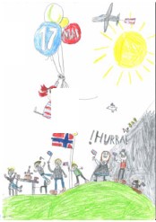17. mai - Tegnet av Sigurd Brandrud, 3. trinn Lunner barneskole