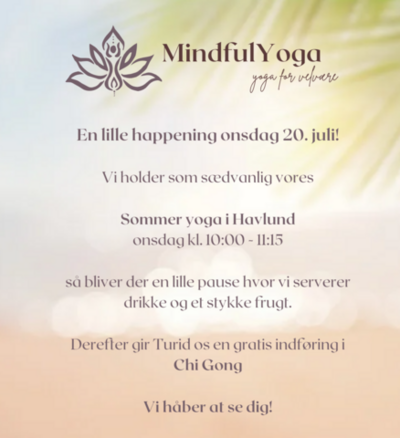 Sommerlig oppslag om gratis chi gong med Turid