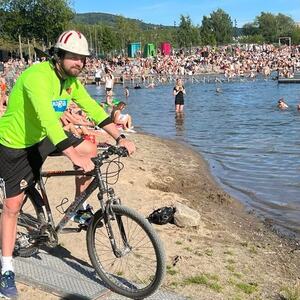 Sykkelkonkurranse ble gjennomført på en limtredraget fra Moelven Limtre