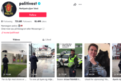 Å svare ungdom og barn seriøst og hurtig nok er krevende. Likevel har Vest politidistrikt tatt mål av seg til å skulle gi svar innen neste virkedag. Og det er alltid politiutdannet personal som svarer, ikke kommunikasjonsstaben. Illustrasjonsbilde fra TikTok: Utsnitt av Vest politidistrikt