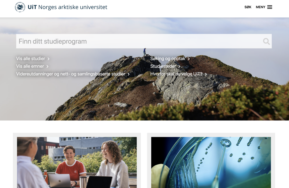 UiT Norges Arktiske Universitet er en av søkerne. Hvordan tenke nytt på servicetilbud og førstelinjetjenester i en ny hybrid hverdag for universitetsbibilotekene. Illustrasjonsbilde: Fra forsiden av uit.no