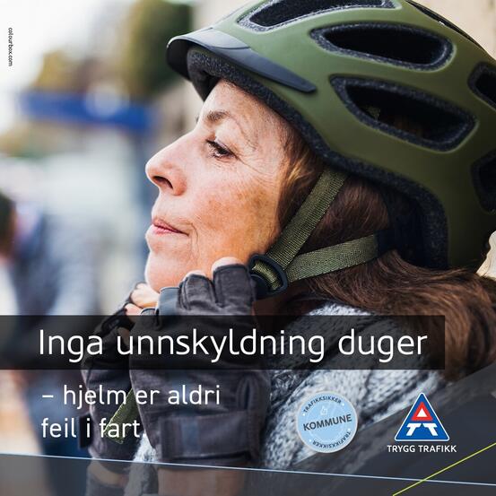 Bruk sykkelhjelm - Plakat frå Trygg Trafikk
